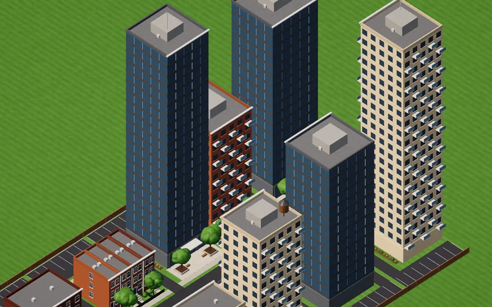 Apartment and office towers downtown